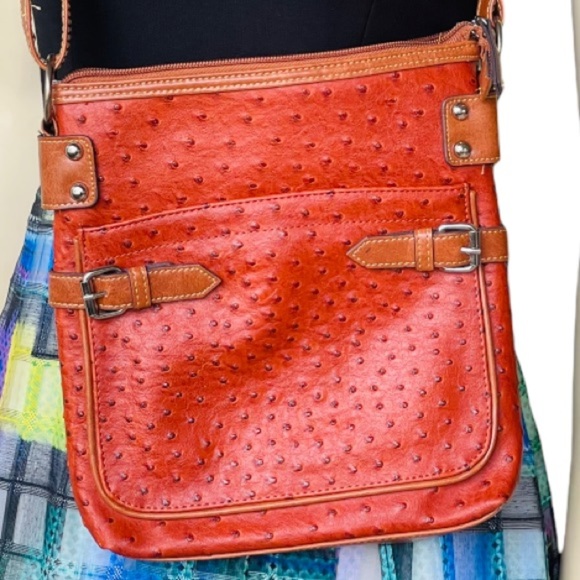 Mondani Cross Body Ostrich Embossed Women’s Bag - Picture 4 of 7